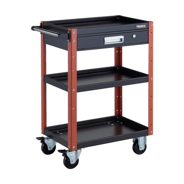 イーグルワゴン 600X400XH880 引出付 ブラック/オレンジ EGW-963V-BKOR 1点