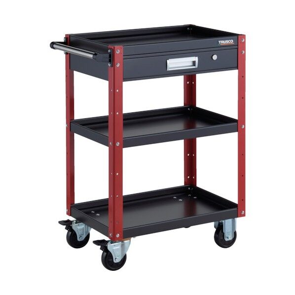 イーグルワゴン 600X400XH880 引出付 ブラック/レッド EGW-963V-BKR 1点