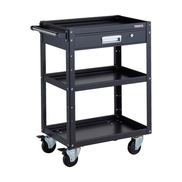 イーグルワゴン 600X400XH880 引出付 4輪自在 ブラック EGW-963VJ-BKBK 1点