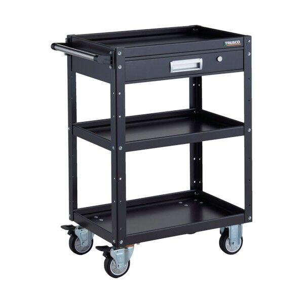 イーグルワゴン 600X400XH880 引出付 ウレタン車輪 ブラック EGW-963VU-BKBK 1点