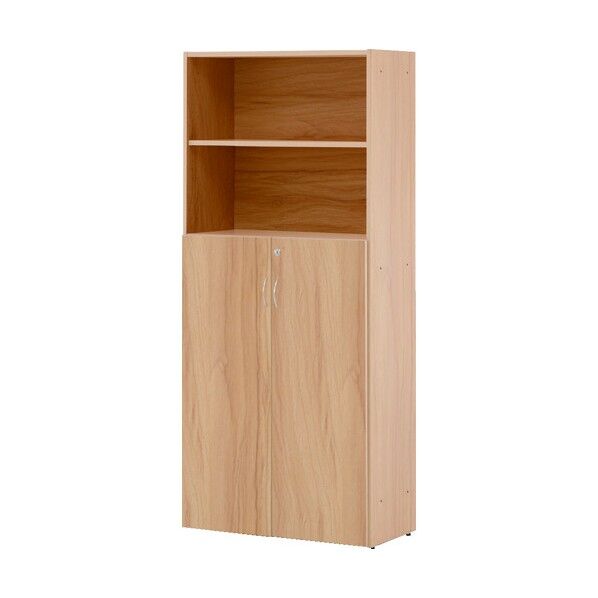 木製 上部オープン・下部両開き書庫 W820×D424×H1850 組立式