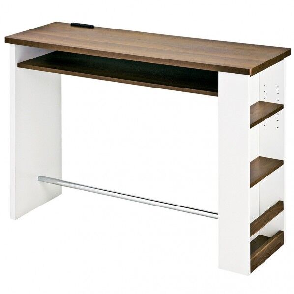 宮武製作所 カウンターテーブル Latte(ラテ) ホワイト×ブラウン 幅120×奥行き39.5×高さ85cm ホワイト×ダークブラウン KNT-1200R_WHDB 1台...