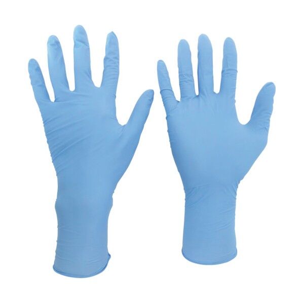 ニトリル使い捨て手袋ロング粉なし青LL(100枚入) VERTE756HLL 7186 100枚