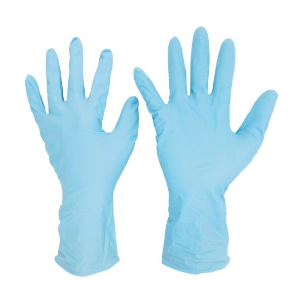 ニトリル使い捨て手袋 ロング 厚手 粉なし L (50枚入) 青 VERTE-766H-L 50枚