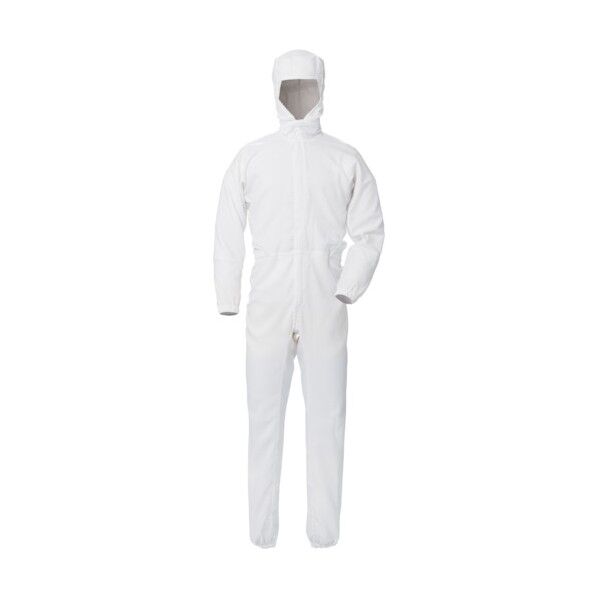 安全 ベルデクセル×エレパスU フード一体型つなぎ服 VEYS130W ホワイト M VEYS130W-M 1点