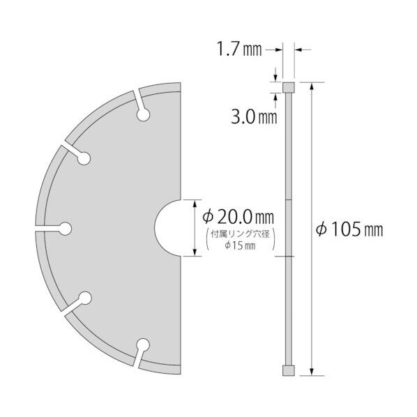 エビ印 エンビダイヤカッター（乾式）１０５ｍｍ VP4 1点