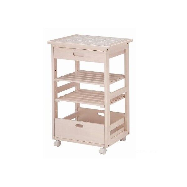 タイルトップワゴン 55×37×83cm W-2244WH 1台