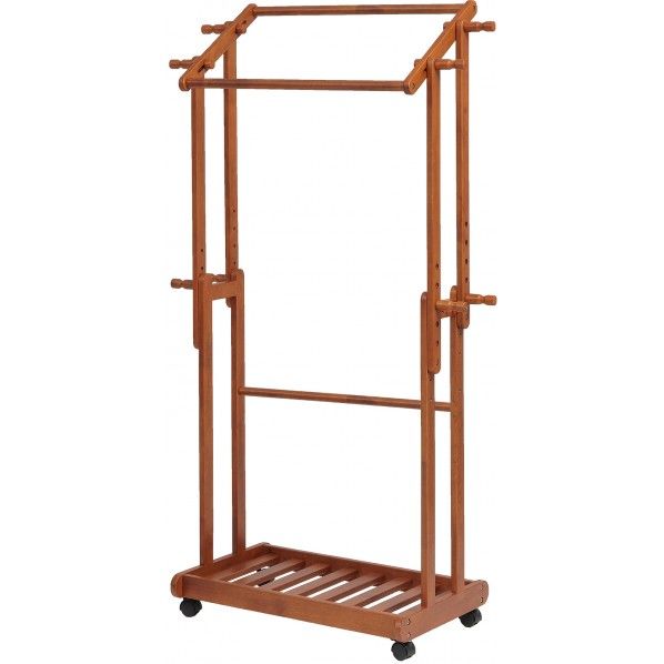 ダブルバーコートハンガー 85×45×131.5~155.5cm H-3201BR 1台