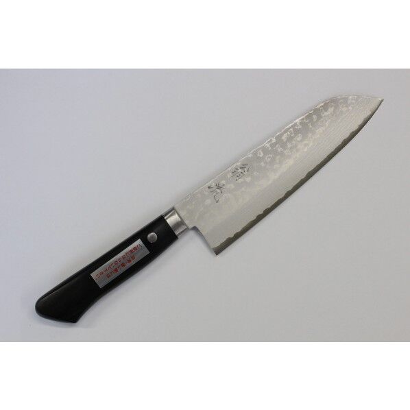 翁流 鍛造ステン割込積層M106黒柄三徳 V10 1本