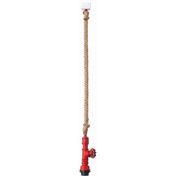 ペンダントコード 麻紐水道管 レッド w8×d6×h110cm XS180227 1個