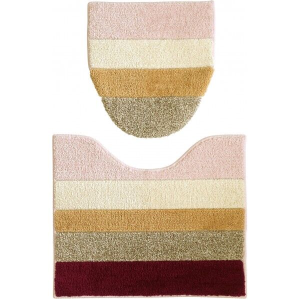 mocond トイレ2点セット 兼用フタタイプ ピンク 60.0×50.0×0.1cm 009374 1枚