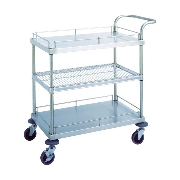 サービスワゴン(SUS304・ガード付) メッシュタイプ