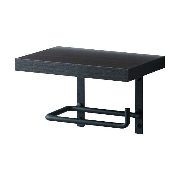 アイアンペーパーホルダー棚付(トイレ用) ブラック W180xD125XH118 W2107-D 1個