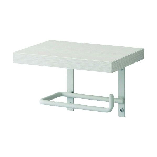 アイアンペーパーホルダー棚付(トイレ用) ホワイト W180xD125XH118 W2107-W 1個