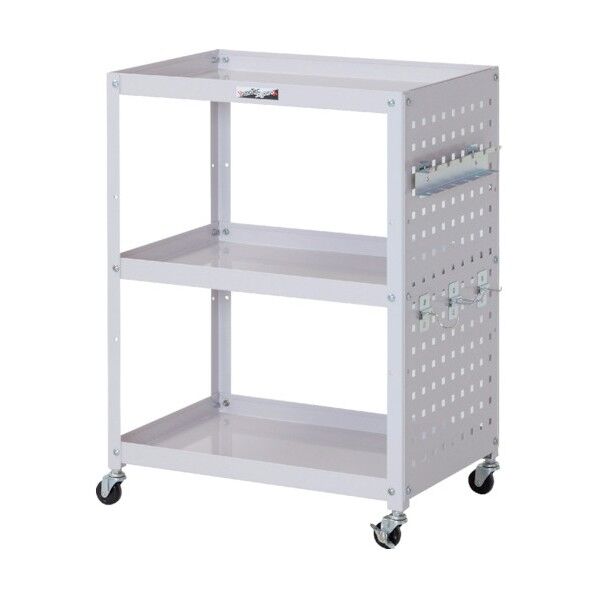 コンビニワゴン 片面パネル・フック付き3段タイプ WCP-3-P 1