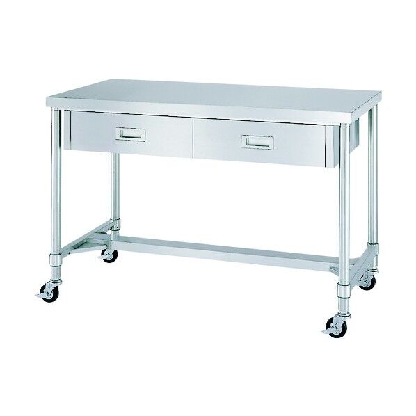 ステンレス作業台片面引出付H枠キャスター付 WDHNC-12045-N100 1点