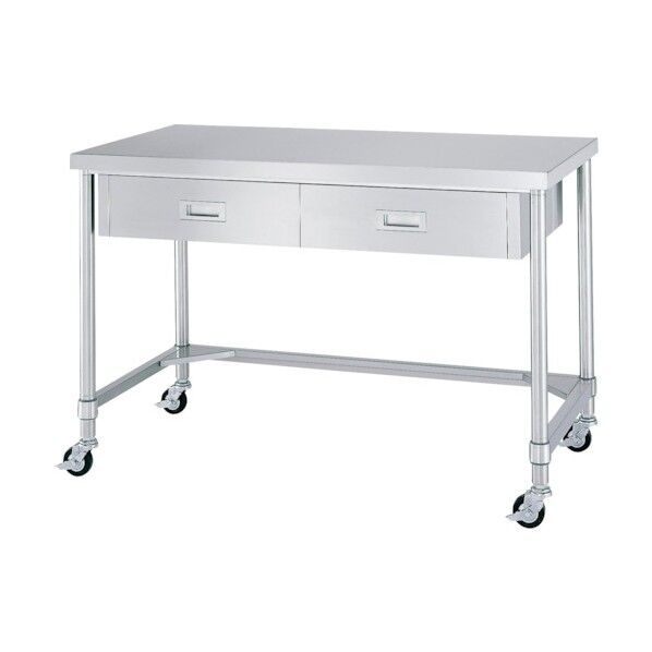 ステンレス作業台片面引出付三方枠キャスター付 WDTNC-6060-800-SU100 1点
