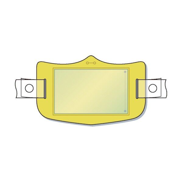 e(イー) 帽章 (ヘルメット用バンド付) 無地・透明ポケット付