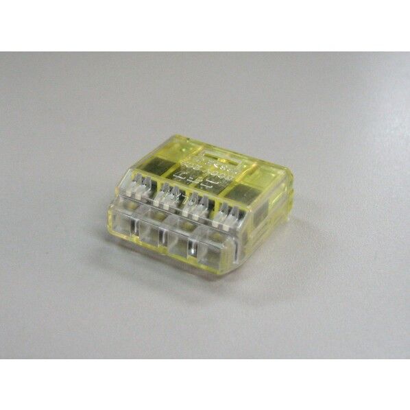クイックロック 差込型電線コネクタ4極用 黄透明 電材パーツ QLX-4 10 10個