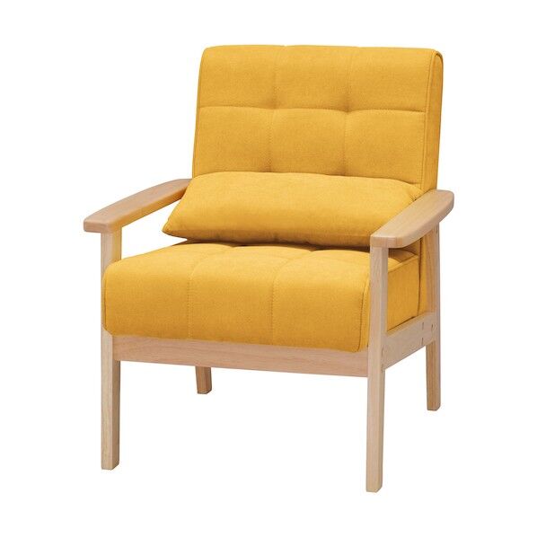 102303 一人掛けウッドフレームソファ マスタード WFS-1S-M 1点