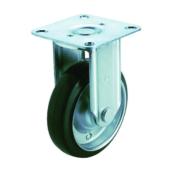 プレート式キャスター J2シリーズ (プレス製ゴム車) 固定