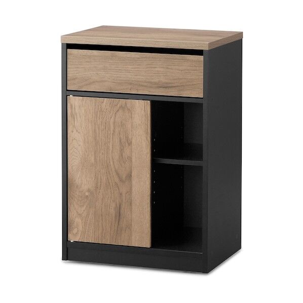 288578 ウッドサイドチェスト キャスター付き ブラック/アッシュブラウン WSC-468-ABR (288578) 1点