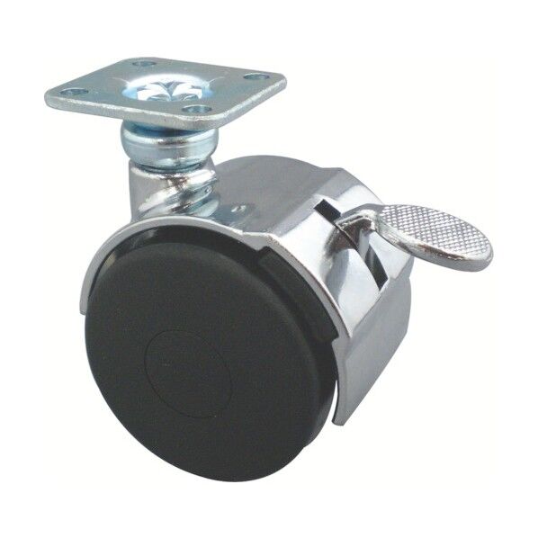 プレート式双輪キャスター(ナイロン車) 自在ストッパー付