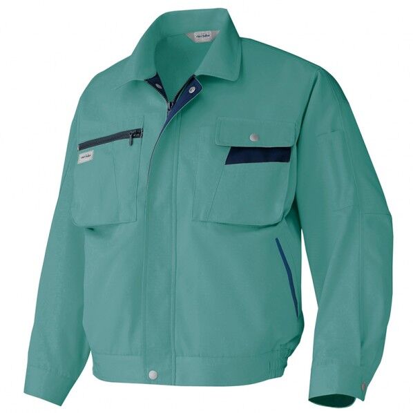 長袖ブルゾン(男女兼用) 027ターコイズ×ネイビー 3L 6321 1点