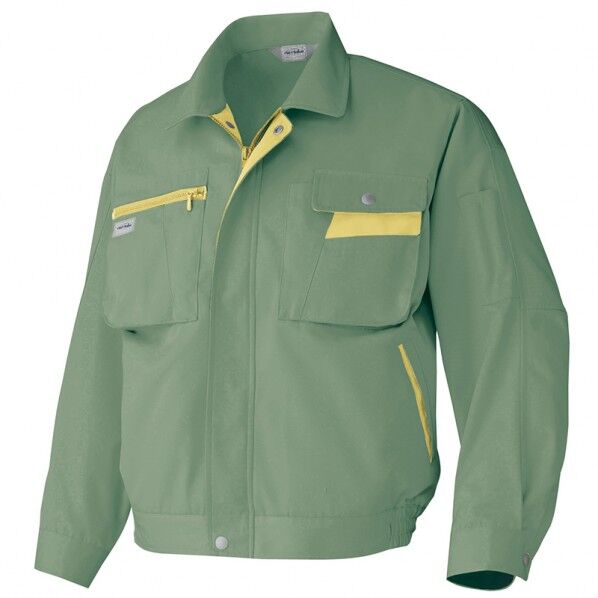 長袖ブルゾン（男女兼用） 030オリーブ×マスタード SS 6321 1点