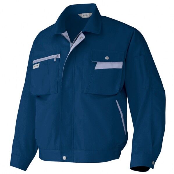 長袖ブルゾン(男女兼用) 008ネイビー×ミストバイオレット 6L 6321 1