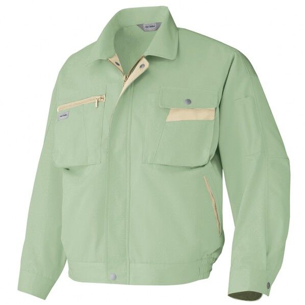 長袖ブルゾン（男女兼用） 015グリーン×ライトベージュ S 6321 1