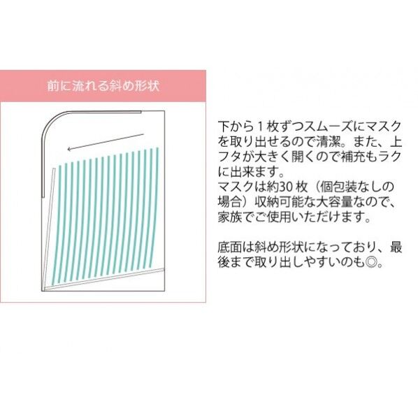 宮武製作所 マスクケース TEER（ティール） 幅約20×奥行き約7.5×高さ約12cm ホワイト MC-1400M_WH 1台