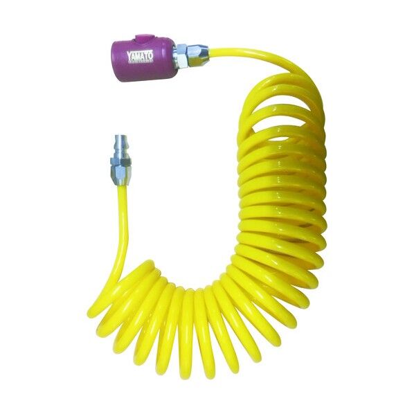 スパイラルエアホース(ボタン式カップリング付)