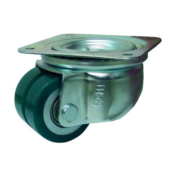 プレート式低床式重荷重用双輪キャスター(ウレタン車)