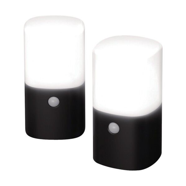 乾電池式LEDガーデンセンサーライト 角型 セット ブラック