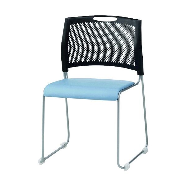 スタッキングチェア NSB-T10L レザー ライトブルー NSB-10L-LBL 1点