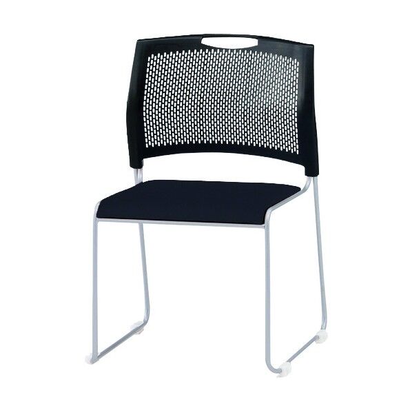 スタッキングチェア NSB-T10L レザー ネオブラック NSB-T10L-NBK 1点