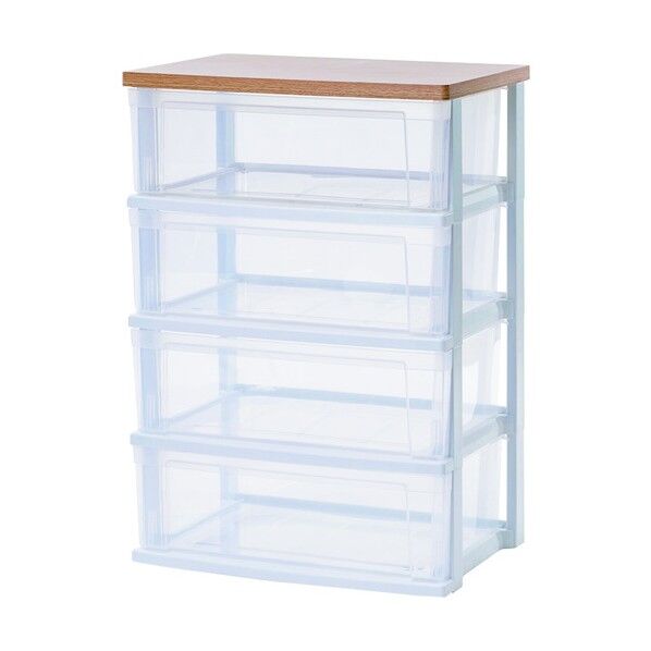 ウッドトップチェスト フレンチオーク/クリア NSW-544WT 1点