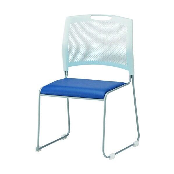 ミーティングスタッキングチェア レザー張り