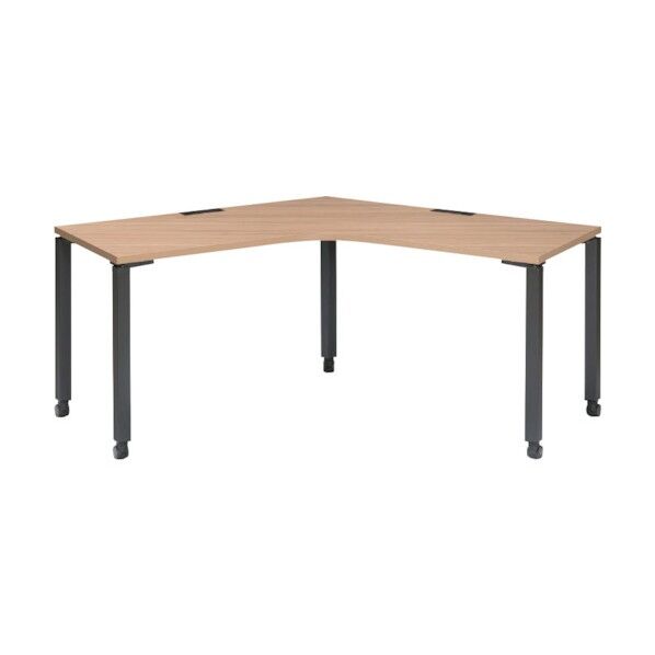 120°型ブーメランデスク アジャスター脚タイプ 天板色モカブラウン NTS-120LMB 1点