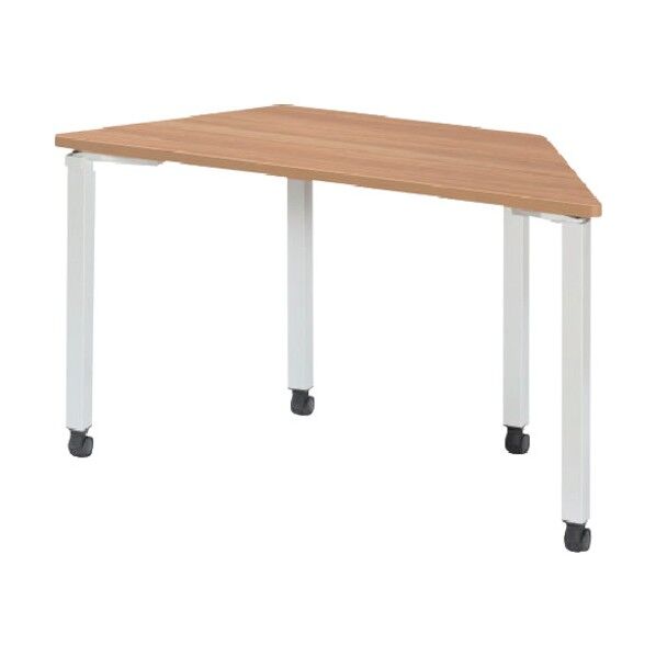 台形テーブル キャスター脚タイプ 天板色ナチュラルブラウン  NTS-1360TCNB 1点