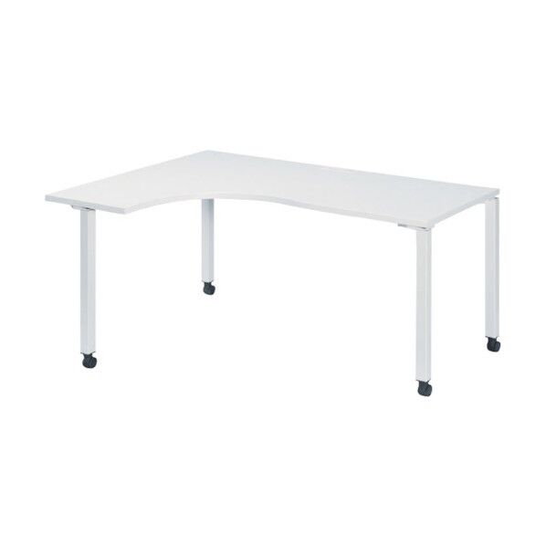 左L型ワークテーブル アジャスター脚タイプ 天板色ホワイト NTS-1612LLWW 1点