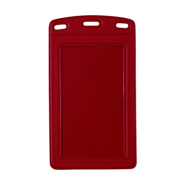 名札用ケース レザー調 タテ名刺 赤 NX-131-RD 10枚