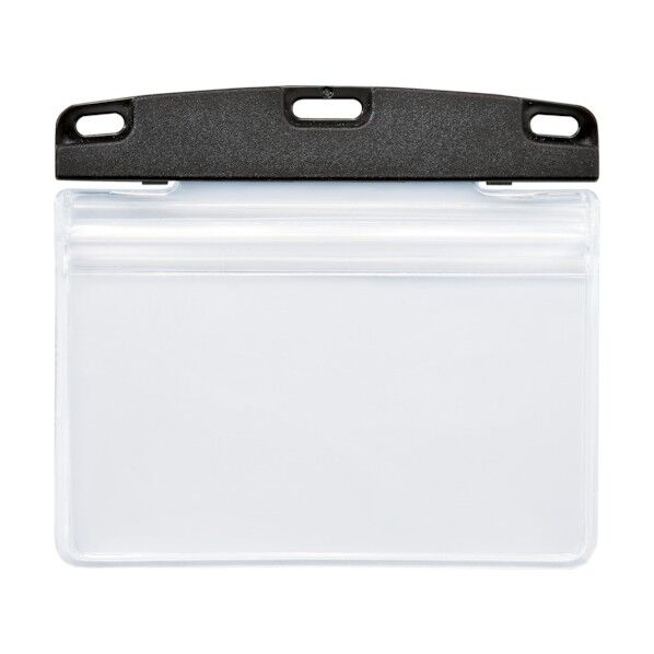 名札用ケース ソフトヨコ名刺 2枚収納 (10枚入) NX-132-BK 1点