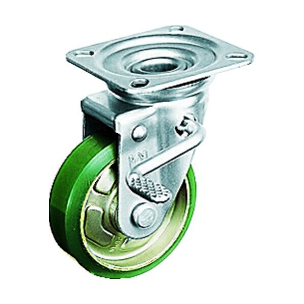 プレス製ウレタン自在車(ストッパー付) プレート式