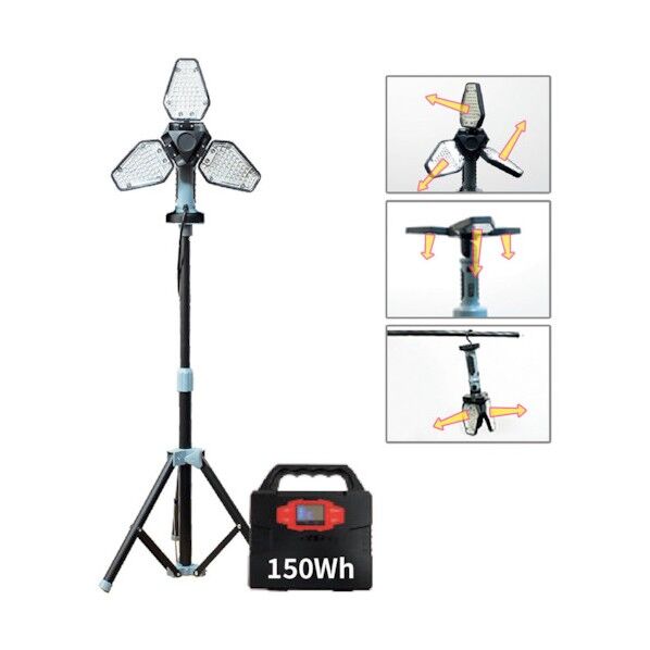 スタイリッシュワークライト(ポータブル電源150W付) OK6101-OK6102 1組