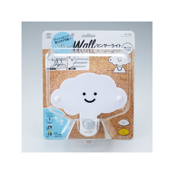 ウォールセンサーライト くも 白 W160xH145xD60mm ASL-3308KU 1個