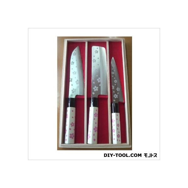 さくら包丁 桐箱入り 3点セット/三徳180・菜切・ペティ 1丁