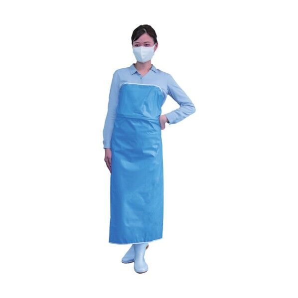 ウェーブロックワンタッチエプロンB型ブルー 305 x 288 x 46 mm 1点.