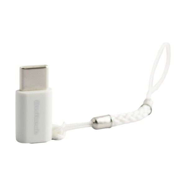 オウルテック microUSB - USB Type-C変換アダプタ 紛失防止ストラップ付 ホワイト OWL-ADCMFS-WH 1点
